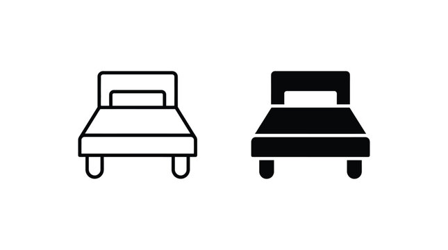 Bed icon vector outline and solid style