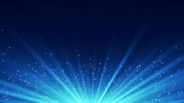 Tech background with glowing perspective grid and radiating light rays
