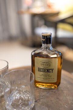Bangkok, Thailand - September 3, 2026 : Thai Brandy, Regency is the most popular liquor in Thailand.