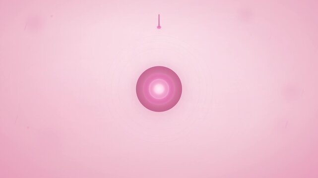 Pink wellness breathing orb with awareness ribbon and soft blush gradient background for breast cancer awareness