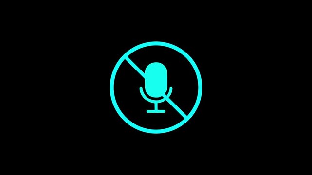 No Noise Quiet Prohibition Icon Animation Silence Please Speaker Mute Sound Ban.no sound icon mute off. no allowed voice recording 4k video footage.