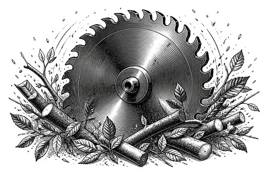 Circular Saw Blade with Gear Teeth and Center Hub.