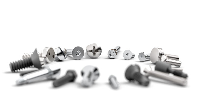 Metal fasteners forming a circle 3d