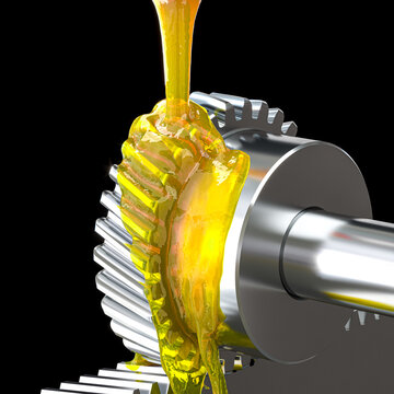 Oil lubricating metal gears 3d