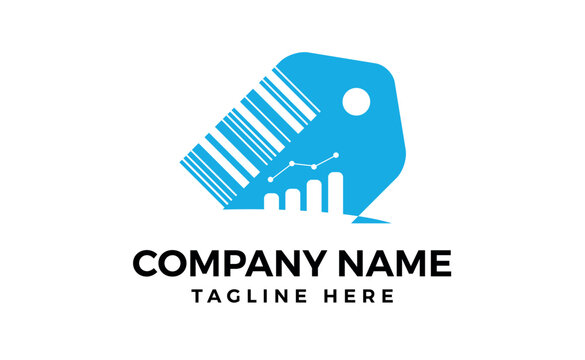 Diagram chart logo design with house combination