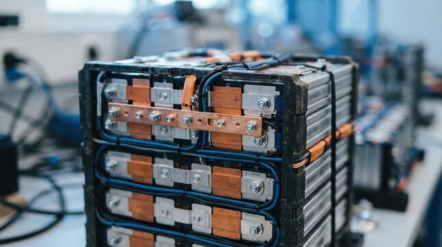 Battery cell stack with copper busbars, aluminum tabs, and insulated separators for automotive propulsion technology