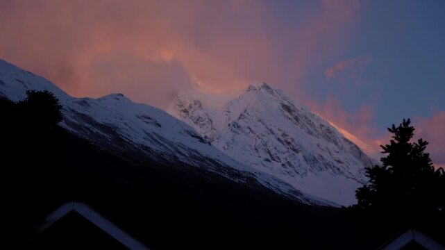 Beautiful Sunset in Mt. Manaslu while doing Manaslu Circuit Trek
