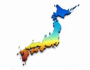 Obraz premium グラデーションの日本地図（ai生成画像）
