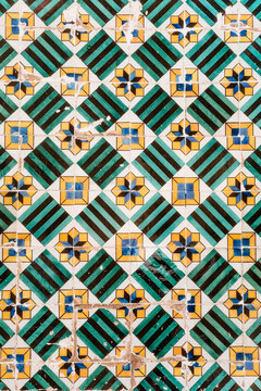 Colorful Tile Pattern on a Wall in a Public Space