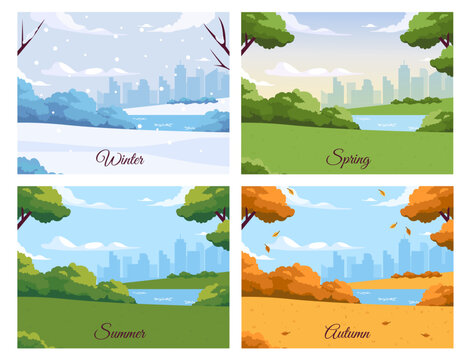 Four Seasons Landscape Set