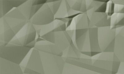 Fototapeta premium Crumpled paper abstract lowpoly 3d geometric background in neutral gray tones with faceted polygonal mesh texture