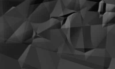 Obraz premium Crumpled paper abstract geometric background with low poly triangular shapes in shades of dark gray