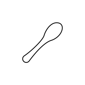 Simple line art illustration of a small kitchen spoon