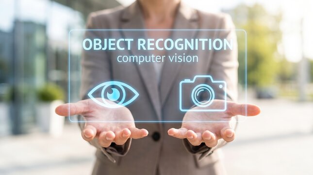Object recognition technology with computer vision and ai interface in hands