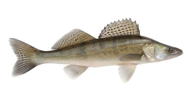 Zander in Seitenansicht freigestellt