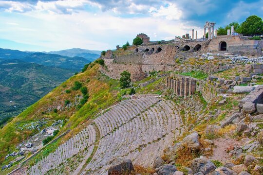 Pergamon &ndash; Bergama amphitheatre in the archeologigal site, Izmir province, Turkey