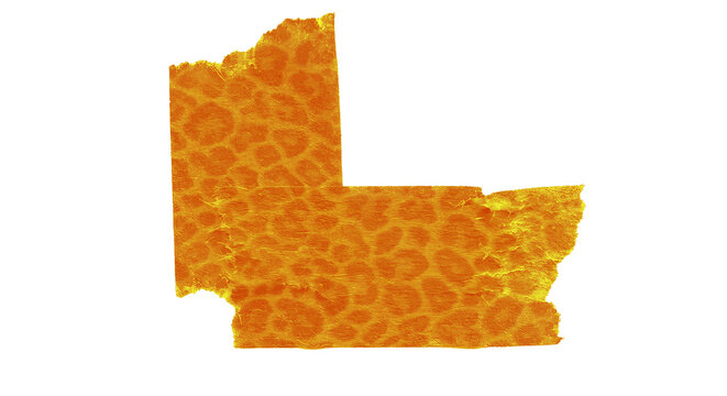Letter l in golden and orange leopard print pattern isolated on transparent background