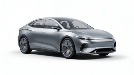 Fototapeta premium Futuristic Electric Car Isolated
