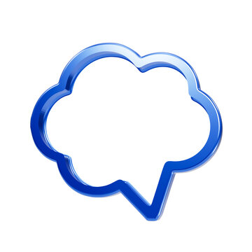 Cloud shaped blue speech bubble 3d for thinking and thought process concepts thought bubble cloud bubble