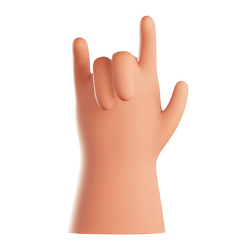 3D hand making a shaka gesture with thumb and pinky raised, isolated on a transparent background.