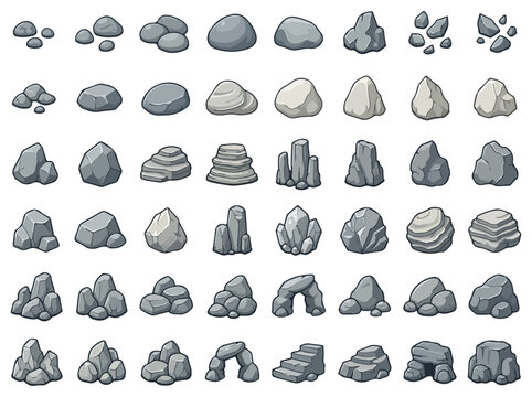 Isometric of various hats and caps in grayscale beanie