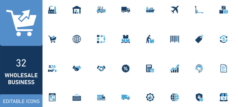 Comprehensive collection of editable icons for diverse digital applications and user interface design