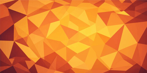 Fototapeta premium Low poly abstract geometric polygonal orange yellow brown mosaic background with modern faceted texture vector artwork