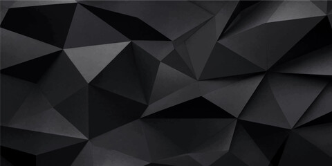 Fototapeta premium Low poly abstract geometric polygonal dark gray faceted mosaic background with modern crystalline texture vector artwork