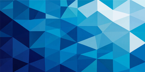 Obraz premium Low poly abstract geometric blue triangle mosaic background with modern gradient texture design for vector artwork