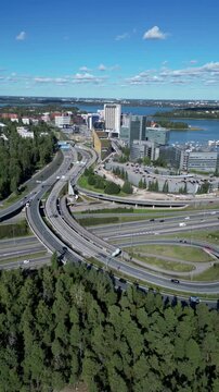 Aerial View of Modern Keilaniemi, Espoo, Finland