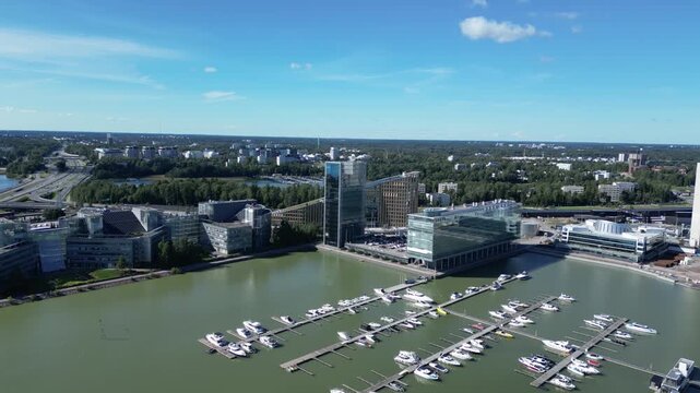 Aerial View of Keilaniemi Business District, Espoo, Finland