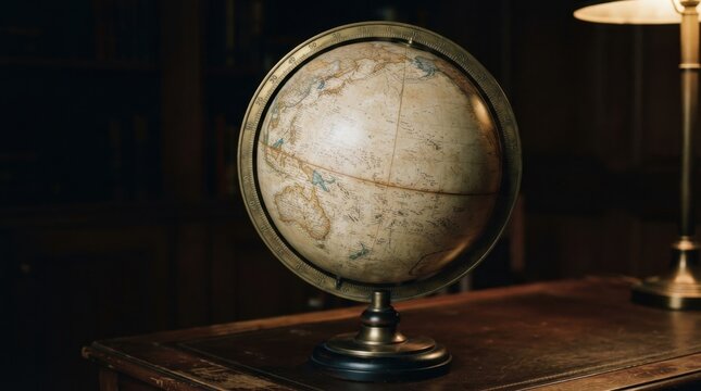 Vintage World Globe on Desk