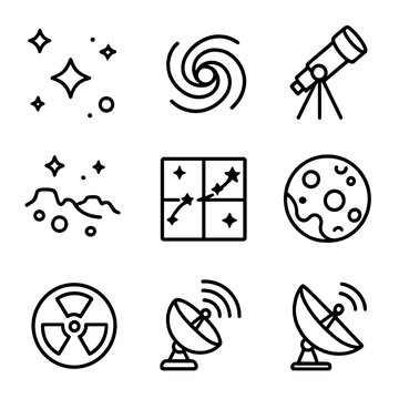 Dish galaxy vector deep cosmic chart bot exploration icons star icon symbol