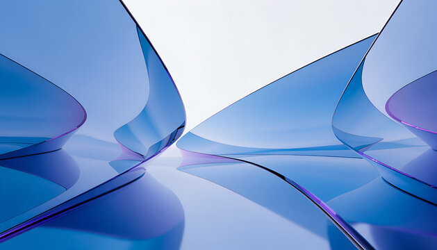 Abstract Blue Wave Background with Flowing Curves, Futuristic Light Lines, Digital Motion and Dynamic Geometric Pattern Design