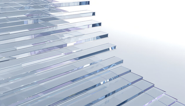 3D Business Staircase Concept Representing Success, Growth, Progress and Achievement with Steps Leading Upward Toward the Sky