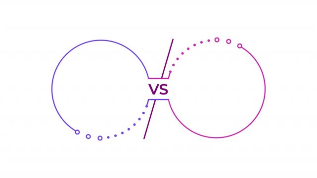 School programs compare multicolor round animated infographic template. Education 2 step process motion graphic. Empty placeholder animation. Blank diagram layout loop with options