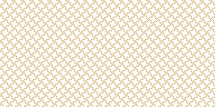 Golden vector seamless pattern with small diamond shapes floral silhouettes. Simple texture.