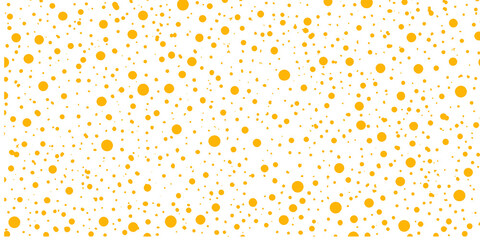 Abstract yellow polka dot pattern on white background for festive design backdrop. © designershammi99