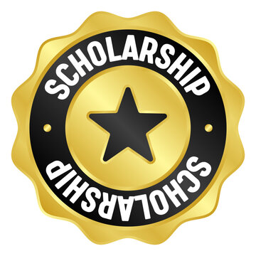 scholarship golden badge. scholarship gold seal or medal