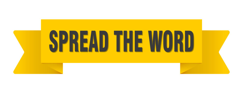 spread the word yellow ribbon isolated on transparent background. spread the word ribbon