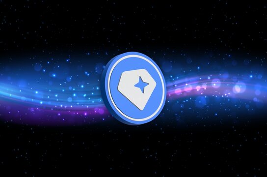 ton-gram cryptocurrency logos on digital background. 3d illustrations.