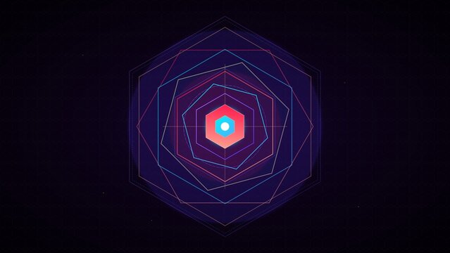 Abstract Geometric Hexagonal 3D Tunnel Background
