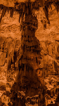Amazing Cave Interior with Stalactites and Unique Rock Formations, Turkey
