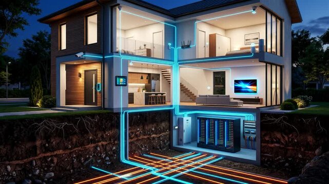 Smart home automation technology with centralized server room