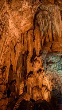 Amazing Cave Interior with Stalactites and Unique Rock Formations, Turkey
