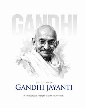 Mahatma Gandhi Jayanti creative social media post design for national holiday celebration.