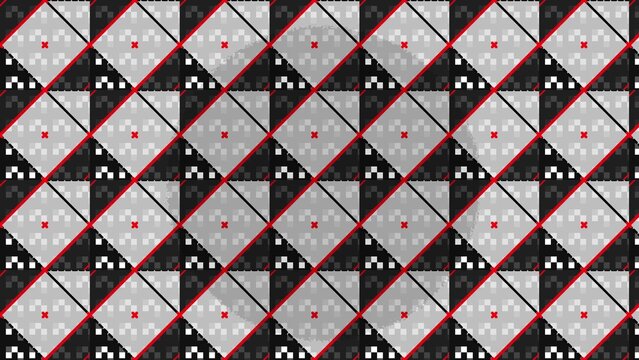 Abstract Geometric Houndstooth Tartan Seamless Pattern