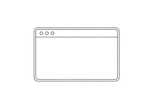 Empty web browser window frame icon