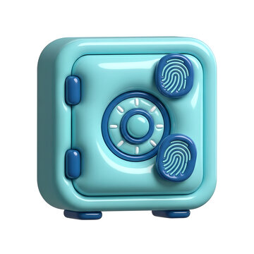 Cash vault with fingerprint icon