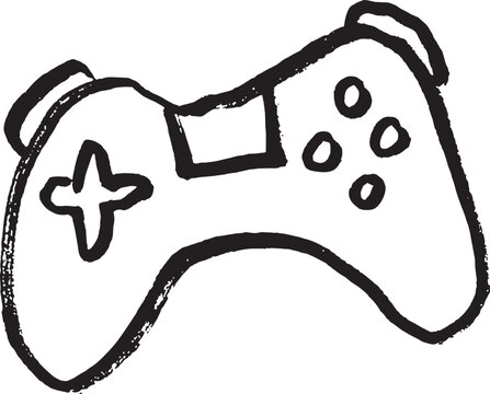 videogame controller doodle control gaming vector line art drawing illustration 